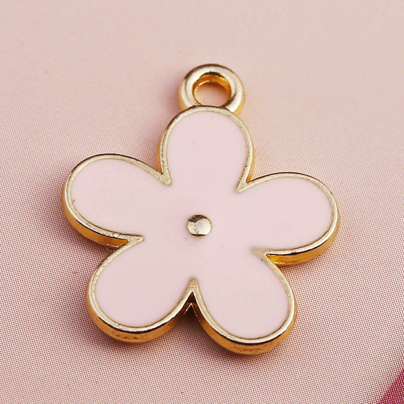 Alloy Jewelry Accessories Earrings Pendant With Five Color Flower And Eight Eyes Pattern Dripping Oil Style