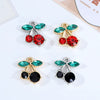 Alloy Jewelry Accessories Fruit Food Style Dripping Oil Cherry Pendant For Jewelry Making