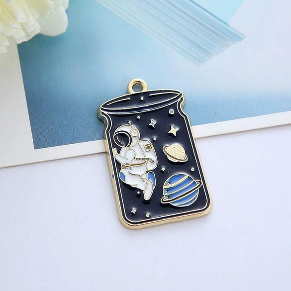Alloy Jewelry Accessories Material With Starry Sky Astronaut Design And Electroplating Process