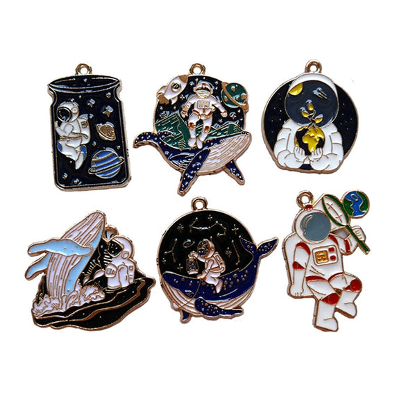 Alloy Jewelry Accessories Material With Starry Sky Astronaut Design And Electroplating Process