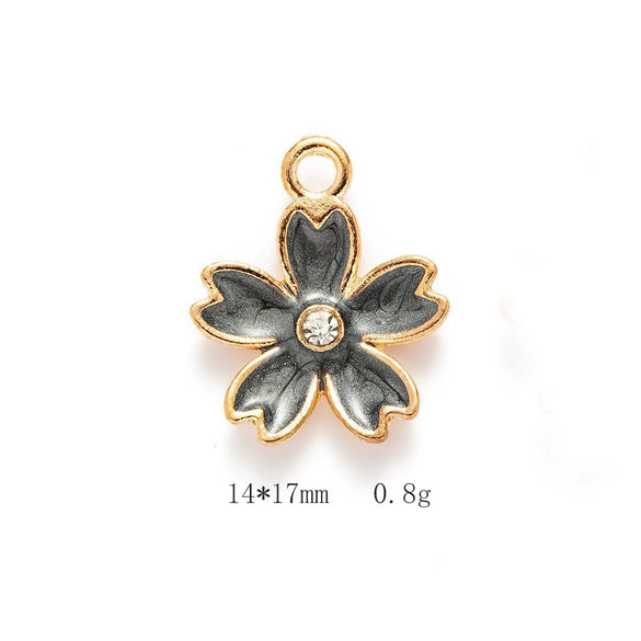 Alloy Jewelry Accessories Minimalist Small Flower Dripping Oil Earrings Bracelet Pendant
