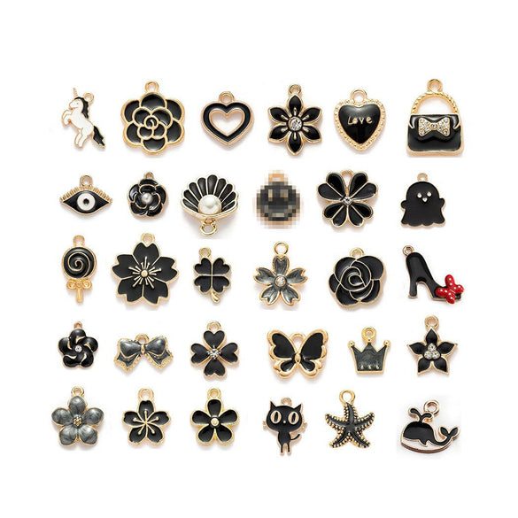 Alloy Jewelry Accessories Minimalist Small Flower Dripping Oil Earrings Bracelet Pendant