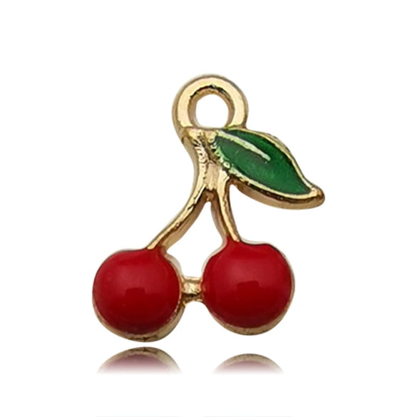 Alloy Jewelry Accessories Moon Leaf Pendant With Dripping Oil Design And Return Pattern Fruit Food Style