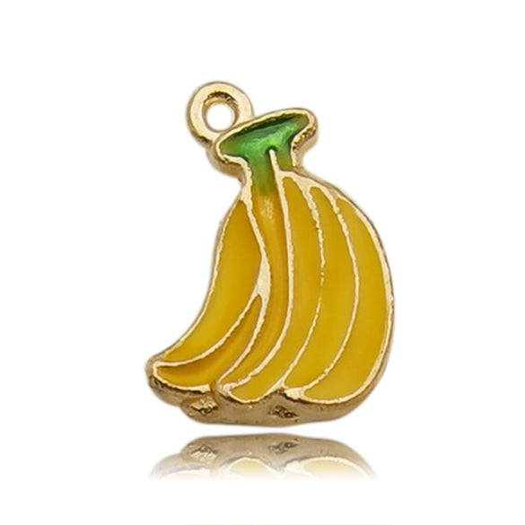 Alloy Jewelry Accessories Moon Leaf Pendant With Dripping Oil Design And Return Pattern Fruit Food Style