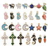 Alloy Jewelry Accessories Moon Leaf Pendant With Dripping Oil Design And Return Pattern Fruit Food Style