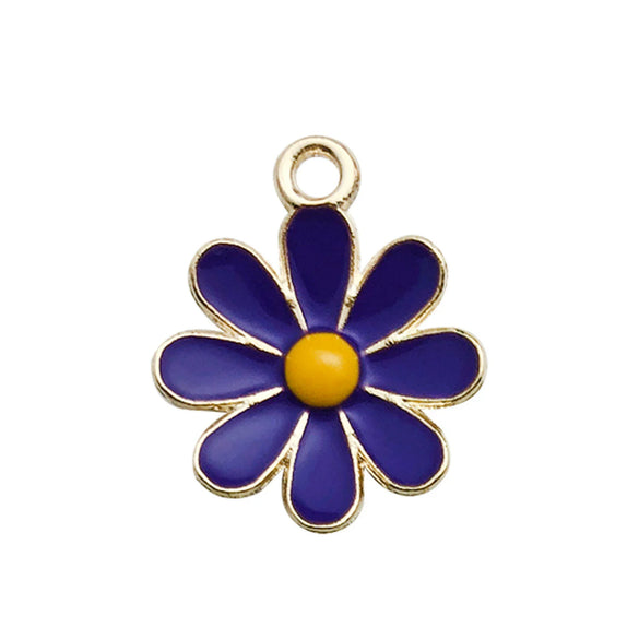 Alloy Jewelry Accessories Oildrip Purple Flower Totem Pendant