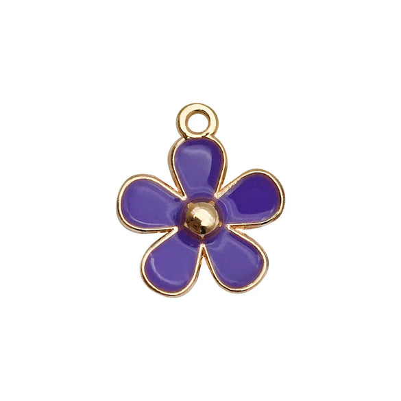 Alloy Jewelry Accessories Oildrip Purple Flower Totem Pendant