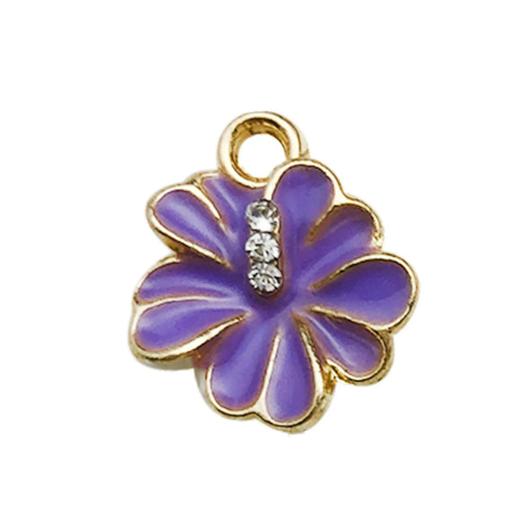 Alloy Jewelry Accessories Oildrip Purple Flower Totem Pendant