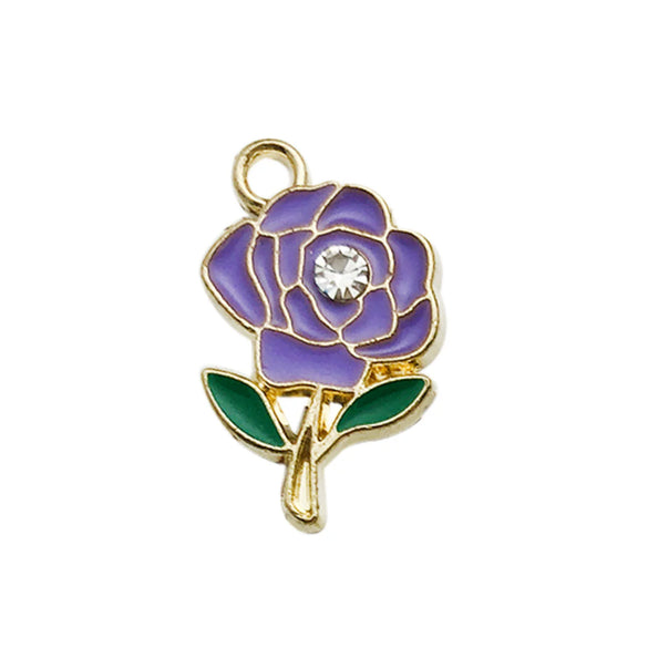 Alloy Jewelry Accessories Oildrip Purple Flower Totem Pendant