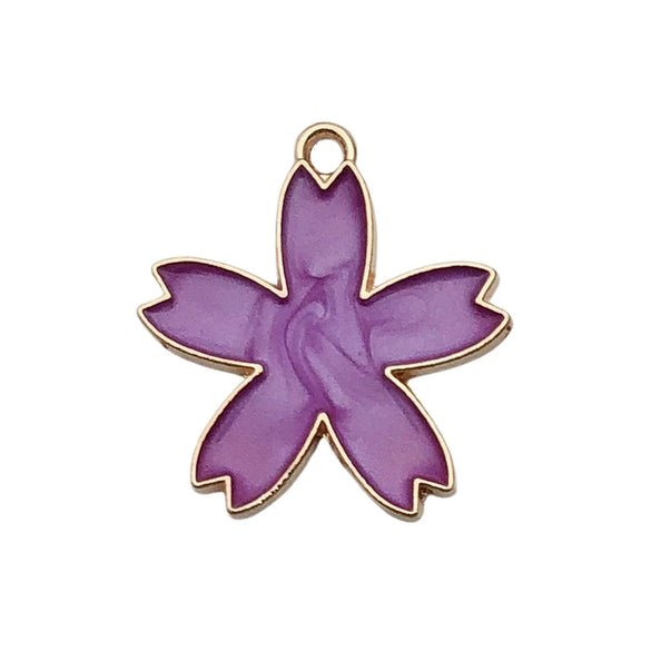 Alloy Jewelry Accessories Oildrip Purple Flower Totem Pendant