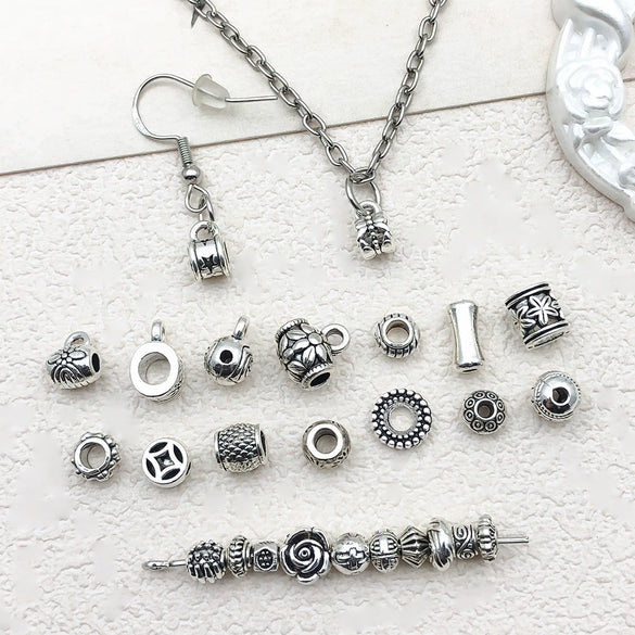 Alloy Jewelry Accessories Pendant Straight Tube Electroplated Handmade Material For Diy Bracelet