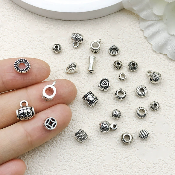 Alloy Jewelry Accessories Pendant Straight Tube Electroplated Handmade Material For Diy Bracelet