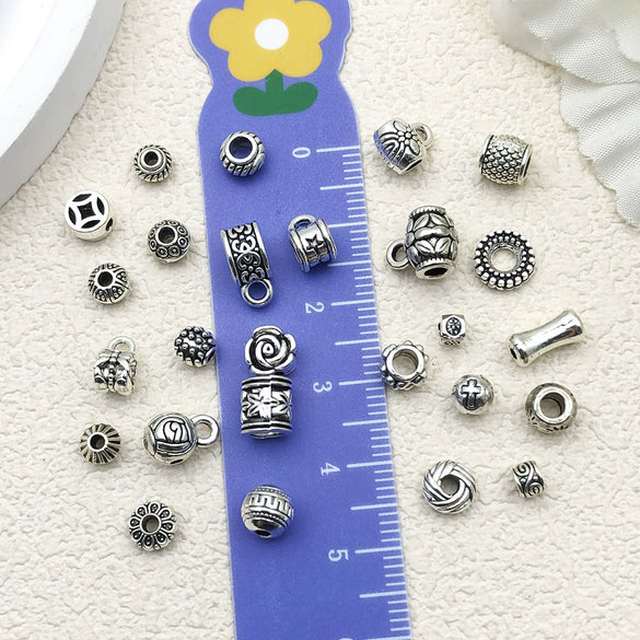 Alloy Jewelry Accessories Pendant Straight Tube Electroplated Handmade Material For Diy Bracelet