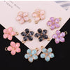 Alloy Jewelry Accessories Pendant With Dripping Oil Design And Pearl Flower For Diy