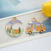 Alloy Jewelry Accessories With Moon Car House Forest Cartoon Pendant And Dripping Oil Design