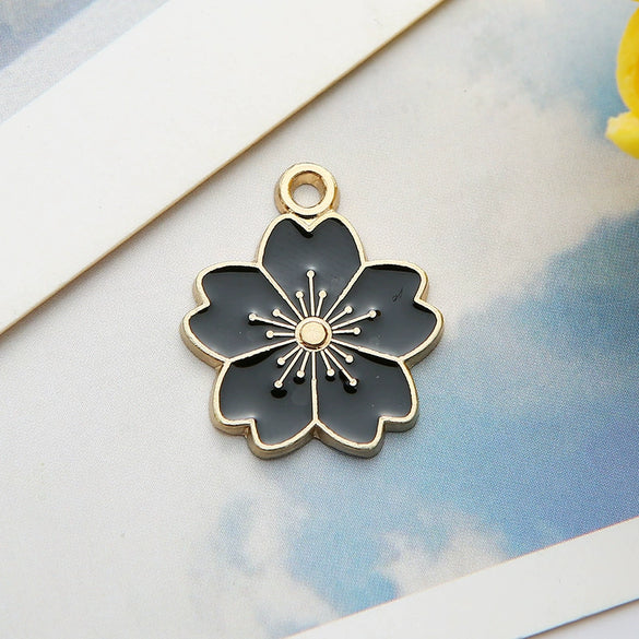 Alloy Jewelry Accessories With Oil Dripping Process And Purple Flower Pendant For Earrings And Bracelet