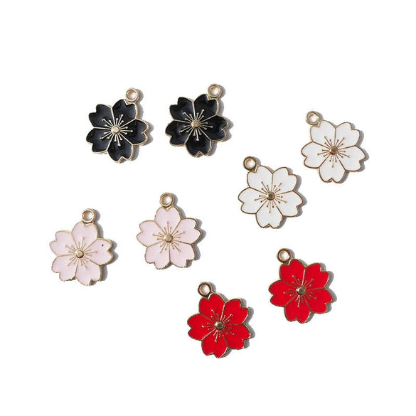 Alloy Jewelry Accessories With Oil Dripping Process And Purple Flower Pendant For Earrings And Bracelet