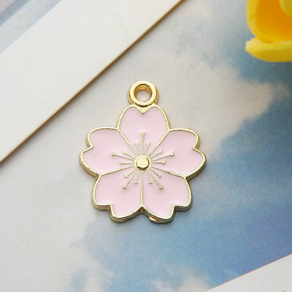 Alloy Jewelry Accessories With Oil Dripping Process And Purple Flower Pendant For Earrings And Bracelet
