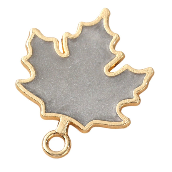 Alloy Jewelry Accessories With Pearlescent Maple Leaf Pattern And Dripping Oil Design