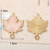 Alloy Jewelry Accessories With Pearlescent Maple Leaf Pattern And Dripping Oil Design