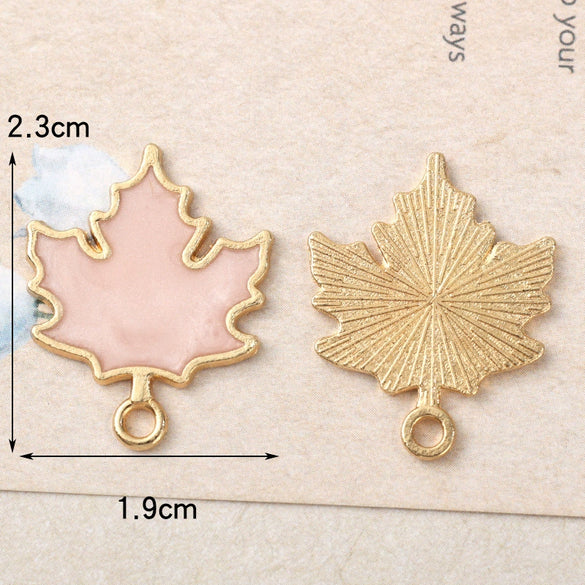 Alloy Jewelry Accessories With Pearlescent Maple Leaf Pattern And Dripping Oil Design