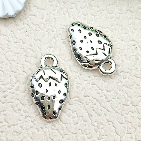 Alloy Jewelry Accessories With Three Dimensional Dripping Fruit Strawberry Design For Diy Bracelet Earrings Necklace