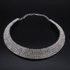Alloy Jewelry Geometric Pattern Water Wave Chain Diamond Multilayer Collar Necklace