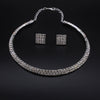 Alloy Jewelry Geometric Pattern Water Wave Chain Diamond Multilayer Collar Necklace
