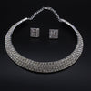 Alloy Jewelry Geometric Pattern Water Wave Chain Diamond Multilayer Collar Necklace