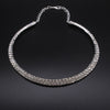 Alloy Jewelry Geometric Pattern Water Wave Chain Diamond Multilayer Collar Necklace
