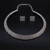 Alloy Jewelry Geometric Pattern Water Wave Chain Diamond Multilayer Collar Necklace
