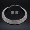 Alloy Jewelry Geometric Pattern Water Wave Chain Diamond Multilayer Collar Necklace