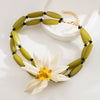 Alloy Jewelry Handmade Bamboo Chain Mixed Gem Inlay Flower Earrings Bracelet Double Layer Stacked Necklace