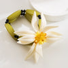 Alloy Jewelry Handmade Bamboo Chain Mixed Gem Inlay Flower Earrings Bracelet Double Layer Stacked Necklace