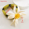Alloy Jewelry Handmade Bamboo Chain Mixed Gem Inlay Flower Earrings Bracelet Double Layer Stacked Necklace