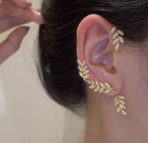 Alloy Jewelry Microinlay Butterfly Women's Ear Clip And Ear Hanging Earrings Without Ear Holes
