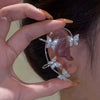 Alloy Jewelry Microinlay Butterfly Women's Ear Clip And Ear Hanging Earrings Without Ear Holes