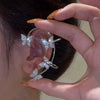 Alloy Jewelry Microinlay Butterfly Women's Ear Clip And Ear Hanging Earrings Without Ear Holes
