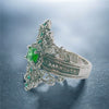 Alloy Jewelry Minimalist Geometric Style Inlaid Emerald Women's Ring Electroplated