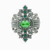 Alloy Jewelry Minimalist Geometric Style Inlaid Emerald Women's Ring Electroplated
