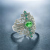 Alloy Jewelry Minimalist Geometric Style Inlaid Emerald Women's Ring Electroplated