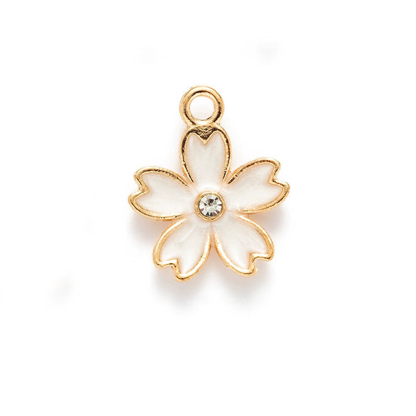 Alloy Jewelry Pendant Bracelet With Cherry Blossom Plants Flowers Style And Totem Pattern And Dripping Oil Design