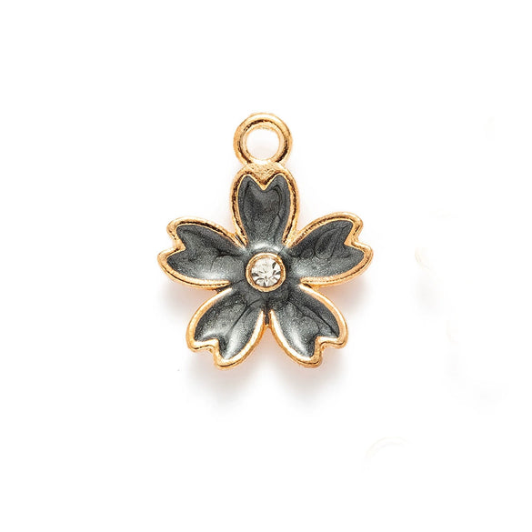 Alloy Jewelry Pendant Bracelet With Cherry Blossom Plants Flowers Style And Totem Pattern And Dripping Oil Design