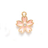 Alloy Jewelry Pendant Bracelet With Cherry Blossom Plants Flowers Style And Totem Pattern And Dripping Oil Design