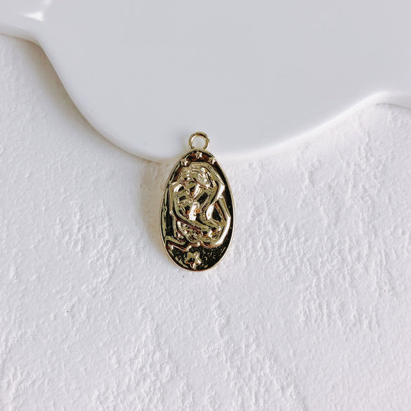 Alloy Jewelry Retro Sun Round Gold Coin Irregular Link Buckle Electroplated Bracelet Necklace