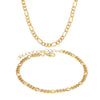 Alloy Jewelry Set Necklace Bracelet With Rhinestone Pendant Love Heart Water Drop Bell Side Chain Electroplating For Ladies
