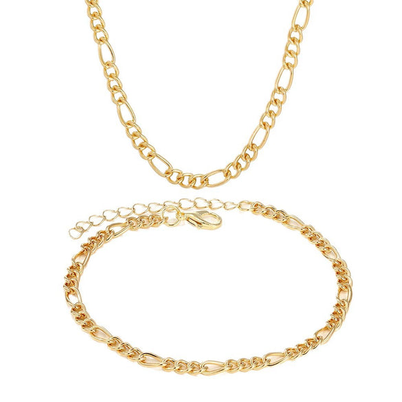 Alloy Jewelry Set Necklace Bracelet With Rhinestone Pendant Love Heart Water Drop Bell Side Chain Electroplating For Ladies