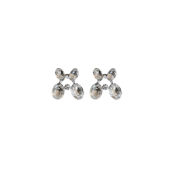Alloy Jewelry Set With Diamondembedded Oval Design Light Luxury Style For Women