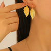 Alloy Jewelry Set With Flower Pattern For Women Electroplated Leaf Earrings Necklace And Bracelet Ring