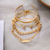 Alloy Jewelry Set With Geometric Pattern And Electroplating Treatment For Women
